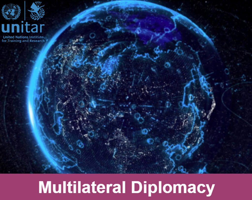 A picture of the earth with text that reads " multilateral diplomacy."