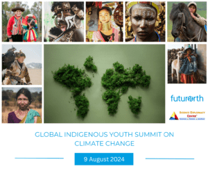 A collage of photos with the words global indigenous youth summit on climate change.