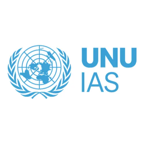 A blue and white logo of the united nations ias.