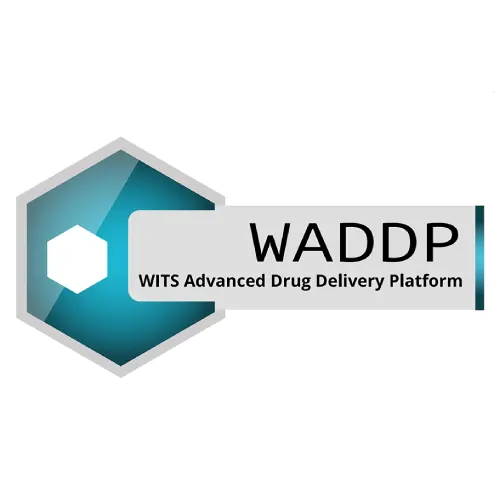 A blue and white logo for the wddp.